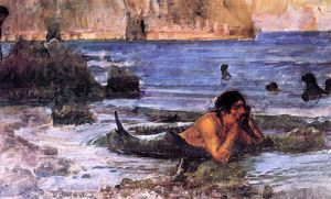 John William Waterhouse - The Merman (sketch)