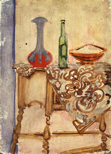 Mark Rothko (Marcus Rothkowitz) - Untitled (still life with vase and bottle)