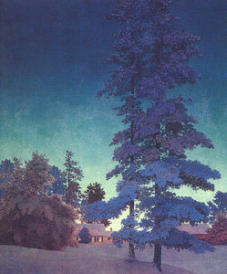 Maxfield Parrish - Winter Night Landscape [study]