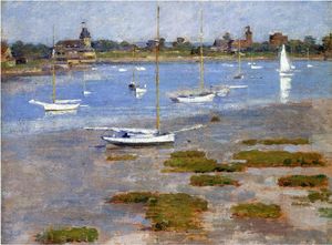 Theodore Robinson - Low Tide, The Riverside Yacht Club