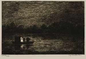 Charles François Daubigny - Night Voyage (The Fishing Net)