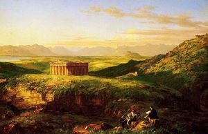 Thomas Cole - The Temple of Segesta with the Artist Sketching