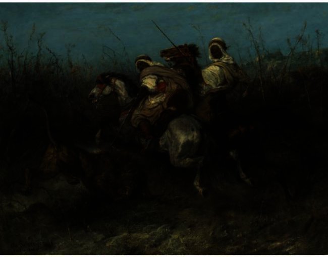  Art Reproductions The Lion Hunt by Adolf Schreyer (1828-1899, Germany) | ArtsDot.com