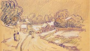 Alfred Sisley - Early Snow at Louveciennes 1