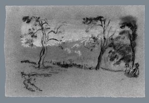 Arthur Bowen Davies - Landscape. Two Trees