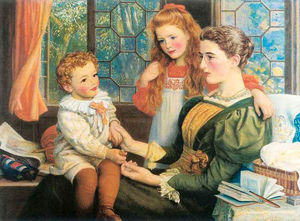 Arthur Hughes - Mrs Norman Hill and Children