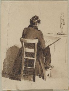 Ary Scheffer - Artist Drawing from a Model
