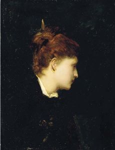 Carolus-Duran (Charles-Auguste-Emile Durand) - Portrait de femme au chignon de profil