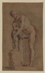 Jean Antoine Watteau - Study of an antique statue