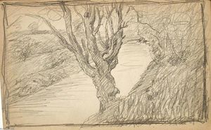 John Ottis Adams - Tree by Canal