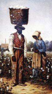 William Aiken Walker - Negro Couple in Cotton Field, Woman with Yellow Bonnet