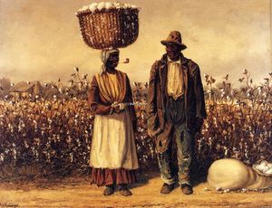 William Aiken Walker - Negro Man and Woman with Cotton Field