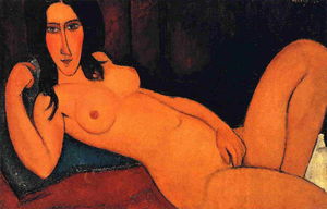 Amedeo Clemente Modigliani - Reclining Nude with Loose Hair