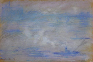 Claude Monet - Boats on the Thames, Fog Effect