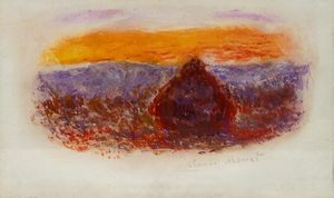 Claude Monet - Grainstack at Sunset