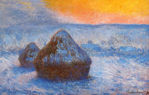 Claude Monet - Grainstacks at Sunset, Snow Effect