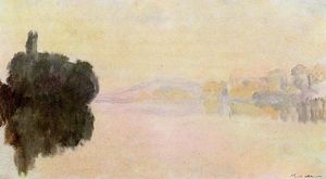 Claude Monet - The Seine at Port-Villez, Pink Effect