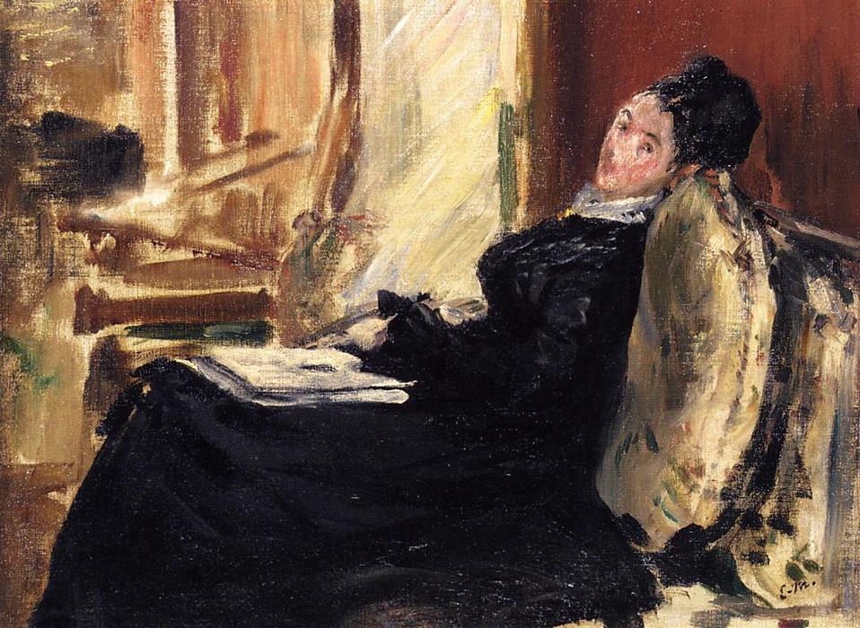  Oil Painting Replica Young Woman with Book by Edouard Manet (1832-1883, France) | ArtsDot.com