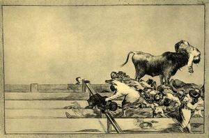 Francisco De Goya - Desgracias acaecidas en el tendido de la plaza de Madrid y muerte del alcalde de Torrejón