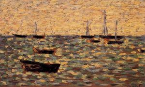 Georges Pierre Seurat - Fishing Boats and Barges, High Tide, Grandcamp