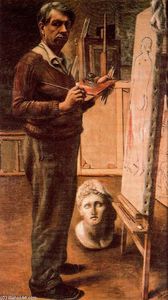 Giorgio De Chirico - Self-portrait in a studio from Paris