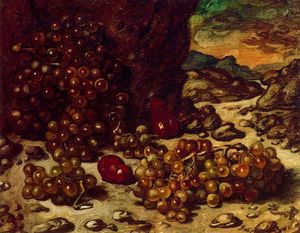 Giorgio De Chirico - Still Life with rocky landscape