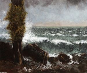 Gustave Courbet - Seascape, the Poplar