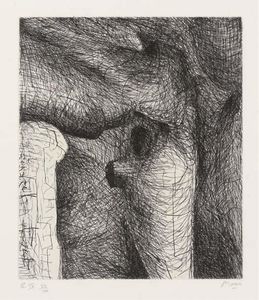 Henry Moore - Plate IX, from Elephant Skull Album