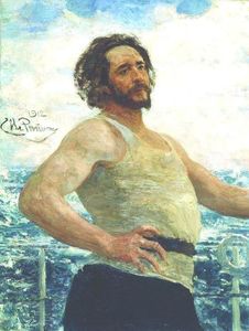 Ilya Yefimovich Repin - Portrait of writer Leonid Nikolayevich Andreyev on a yacht