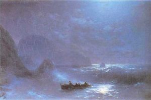 Ivan Aivazovsky - A Lunar night on a sea