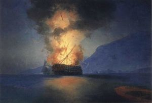 Ivan Aivazovsky - Exploding Ship