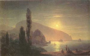 Ivan Aivazovsky - Night at Crimea. View on Aiudag