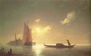 Ivan Aivazovsky - The gondolier on sea at night