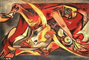 Jackson Pollock - Man, Bull, Bird