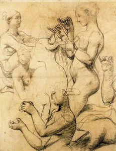 Jean Auguste Dominique Ingres - Sketch for The Turkish Bath 1
