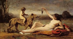Jean Baptiste Camille Corot - Bacchante with a Panther