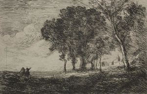 Jean Baptiste Camille Corot - Italian Landscape