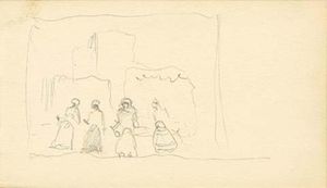 Nicholas Roerich - Cursory sketch with native Indians