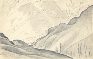 Nicholas Roerich - Sketch of Solang valley