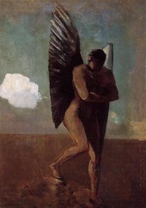 Odilon Redon - Fallen Angel Looking at at Cloud
