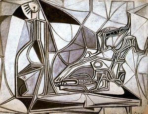 Pablo Picasso - Cráneo de cabra, botella y vela 1