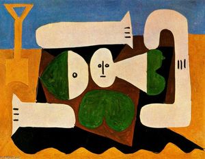 Pablo Picasso - Desnudo en la playa con pala