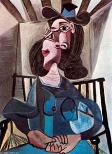 Pablo Picasso - Mujer con sombrero sentada en un sillón