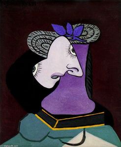 Pablo Picasso - Sombrero de paja con follaje azul