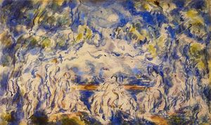 Paul Cezanne - Bathers. Mont Sainte-Victoire in the Background