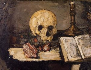Paul Cezanne - Still Life with Skull and Candlestick