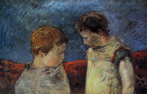 Paul Gauguin - Aline Gauguin and one of her brothers