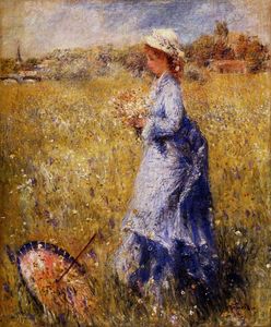 Pierre-Auguste Renoir - Girl Gathering Flowers