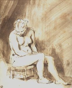 Rembrandt Van Rijn - A Seated Female Nude