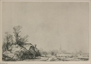 Rembrandt Van Rijn - A Village with a River